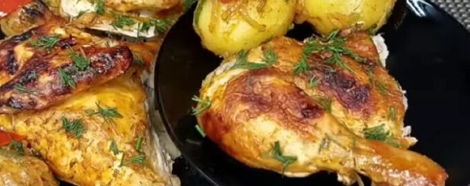 Трюк ресторана Курица с картошкой Гурман-рецепт вкусно как дома видео