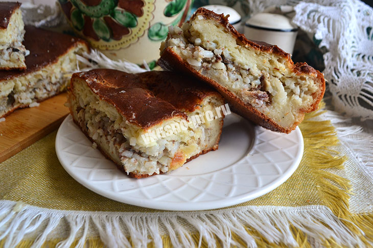 Пирог с сайрой и рисом Гурман-рецепт вкусно как дома