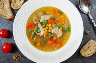 Легкий куриный суп с кукурузой и зеленой фасолью Рецепт с фото