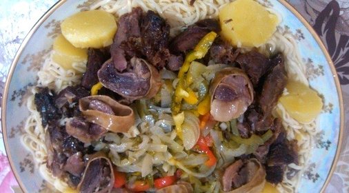 Еврейский бешбармак Очень вкусный сытный и простой рецепт приготовления