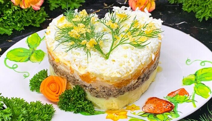 Слоеный салат Мимоза со шпротами и сыром Как приготовить очень вкусно быстро и просто