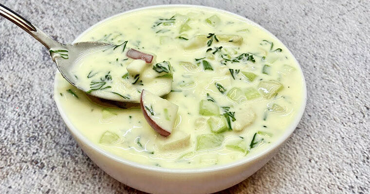 Вкусная Окрошка с курицей на кефире Как приготовить быстро и просто